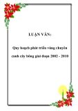 LUẬN VĂN:  Quy hoạch phát triển vùng chuyên canh cây bông giai đoạn 2002 - 2010