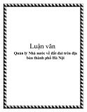 Luận văn: Quản lý Nhà nước về đất đai trên địa bàn thành phố Hà Nội