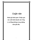 Luận văn: Đánh giá khái quát về hiệu quả sản xuất kinh doanh của Công ty in Hàng không trong những năm gần đây