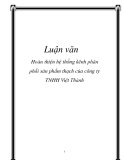 Luận văn: Hoàn thiện hệ thống kênh phân phối sản phẩm thạch của công ty TNHH Việt Thành