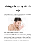 Những điều đại kỵ khi rửa mặt