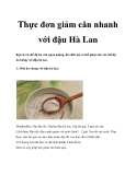 Thực đơn giảm cân nhanh với đậu Hà Lan