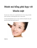 Đánh má hồng phù hợp với khuôn mặt