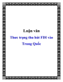 Luận vănThưc trạng thu hút FDI vào Trung Quốc