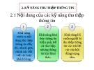 Thuyết Trình:  KỸ NĂNG THU THẬP THÔNG TIN