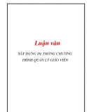 Luận văn: XÂY DỰNG Hệ THỐNG CHƯƠNG TRÌNH QUẢN LÝ GIÁO VIÊN