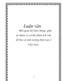 Luận văn: Mối quan hệ biện chứng giữa tự nhiên và xã hội phân tích vấn đề bảo vệ môi trường hiện nay ở Việt Nam.