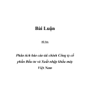 Đề Tài: Phân tích báo cáo tài chính Công ty cổ phần Đầu tư và Xuất nhập khẩu máy Việt Nam