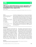 Báo cáo khoa hoc :  TDP-43: the relationship between protein aggregation and neurodegeneration in amyotrophic lateral sclerosis and frontotemporal lobar degeneration