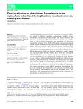 Báo cáo khoa hoc : Dual localization of glutathione S-transferase in the cytosol and mitochondria: implications in oxidative stress, toxicity and disease