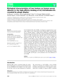 Báo cáo khoa hoc : Biological characteristics of two lysines on human serum albumin in the high-afﬁnity binding of 4Z,15Z-bilirubin-IXa revealed by phage display