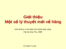 Giới thiệu Một số lý thuyết mới về hãng