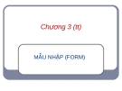 Chương 3 (tt) : MẪU NHẬP (FORM)