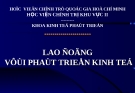 Lao động và phát triển kinh tế