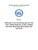  Tiểu luận:Đánh giá về cán cân thương mại của Việt Nam. Những thuận lợi, cơ hội và những khó khăn thách thức khi là thành viên của WTO