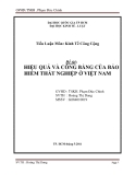 TIỂU LUẬN:HIỆU QUẢ VÀ CÔNG BẰNG CỦA BẢO HIỂM THẤT NGHIỆP Ở VIỆT NAM