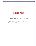  Luận văn: Một số bài học rút ra cho việc phát triển quỹ đầu tư ở Việt Nam