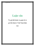  Luận văn hay: Tỷ giá hối đoái và quản lý tỷ giá hối đoái ở Việt Nam hiện nay