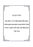 Đề tài: Lạm phát và các biện pháp khắc phục nhằm giảm lạm phát trong thời kỳ kinh tế mở và phát triển một cách đồng bộ ở Việt Nam