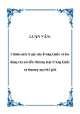 LUẬN VĂN:  Chính sách tỷ giá của Trung Quốc và tác động của nó đến thương mại Trung Quốc và thương mại thế giới