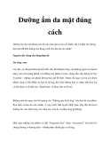 Dưỡng ẩm da mặt đúng cách