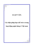 Luận văn đề tài: Các biện pháp hạn chế rủi ro trong hoạt động ngân hàng ở Việt nam