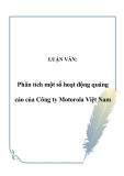 LUẬN VĂN:  Phân tích một số hoạt động quảng cáo của Công ty Motorola Việt Nam