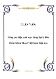 LUẬN VĂN:  Nâng cao hiệu quả hoạt động đại lý Bảo Hiểm Nhân Thọ ở Việt Nam hiện nay