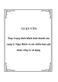 LUẬN VĂN:  Thực trạng tình hình kinh doanh của công ty Ngọc Bích và các chiến lược giá được công ty sử dụng