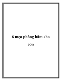 6 mẹo phòng hăm cho con