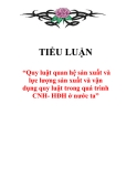 Tiểu Luận: Quy luật quan hệ sản xuất và lực lượng  sản xuất và vận dụng quy luật trong quá trình CNH - HĐH ở nước ta