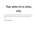 Thực phẩm tối ưu chống nắng