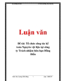 Đề tài: Tổ chức công tác kế toán Nguyên vật liệu tại công ty Trách nhiệm hữu hạn Đồng Điền