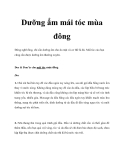 Dưỡng ẩm mái tóc mùa đông