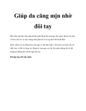 Giúp da căng mịn nhờ đôi tay