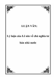 LUẬN VĂN:Lý luận của Lê nin về chủ nghĩa tư bản nhà nước 