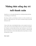 Những thức uống duy trì tuổi thanh xuân