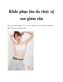 Khắc phục làn da chảy xệ sau giảm cân