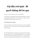 Gội đầu trời lạnh - Bí quyết không thể bỏ qua