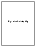 5 lợi ích từ nhảy dây