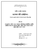 Đề tài: Nghiên cứu các nhân tố ảnh hưởng đến điểm trung bình học tập của sinh viên Đại Học Duy Tân