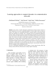 Báo cáo " Learning approaches to support dynamics in communication networks "