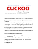 Coockoo Creative Technology - INTERNATIONAL MARKETING RESEARCH