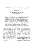 Báo cáo "  English today and tomorrow from a critical perspective "