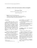 Báo cáo " Idiomatic variants and synonymous idioms in English "