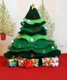 Cắt dán cây thông Noel nhỏ xinh trang trí nhà mình