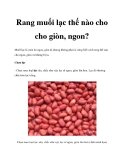 Rang muối lạc thế nào cho cho giòn, ngon