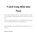 5 cách trang điểm màu Neon