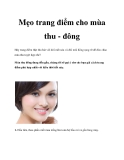 Mẹo trang điểm cho mùa thu - đông