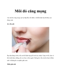 Môi đỏ căng mọng